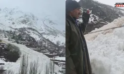 Yüksekova’da dev çığ evleri teğet geçti