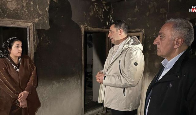 Başkan Şakar, Evi Yanan Aileyi Yalnız Bırakmadı