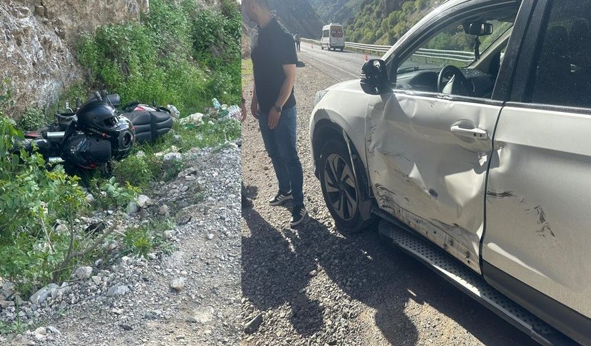 Çukurca Karayolunda Motosiklet ile Cip Çarpıştı: 1 Yaralı