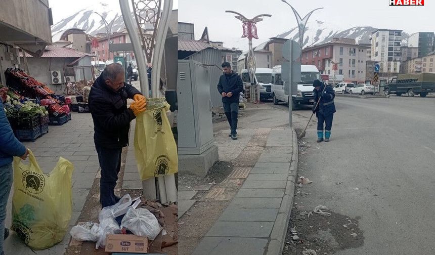 Hakkâri’de Bahar Öncesi Temizlik Çalışması