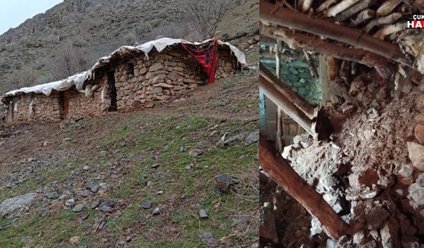 Hakkâri’de Yağışlar Sonrası Ahır Çöktü