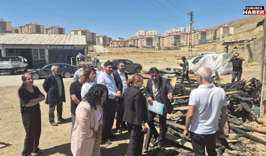 Yangında Zarar Gören İşletmeye Milletvekilleri ve Eş Başkanlardan Ziyaret